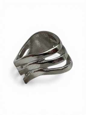 Silver Multi-Band Wave Ring